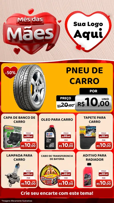 Modelo de Rede Social para Stories com o tema Mês das Mães para Auto peças