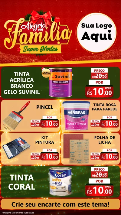Modelo de TV para TV Vertical com o tema Alegria em Família Super Ofertas - Natal para Tintas e Ferramentas