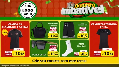 Modelo de TV para TV Horizontal com o tema Outubro Imbatível para Roupas e acessórios