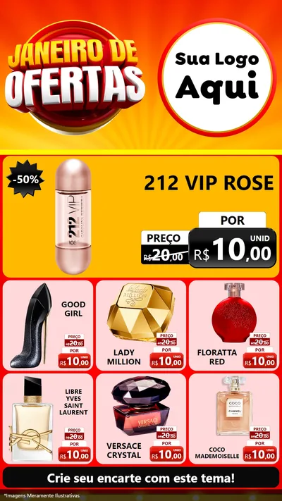 Modelo de Rede Social para Stories com o tema Janeiro de Ofertas para Perfumes