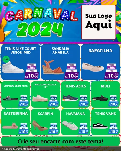 Modelo de Rede Social para Feed Instagram com o tema Carnaval 2027 para Calçados