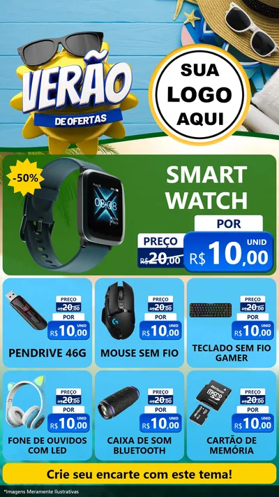Modelo de Rede Social para Stories com o tema Verão de Ofertas para Informática