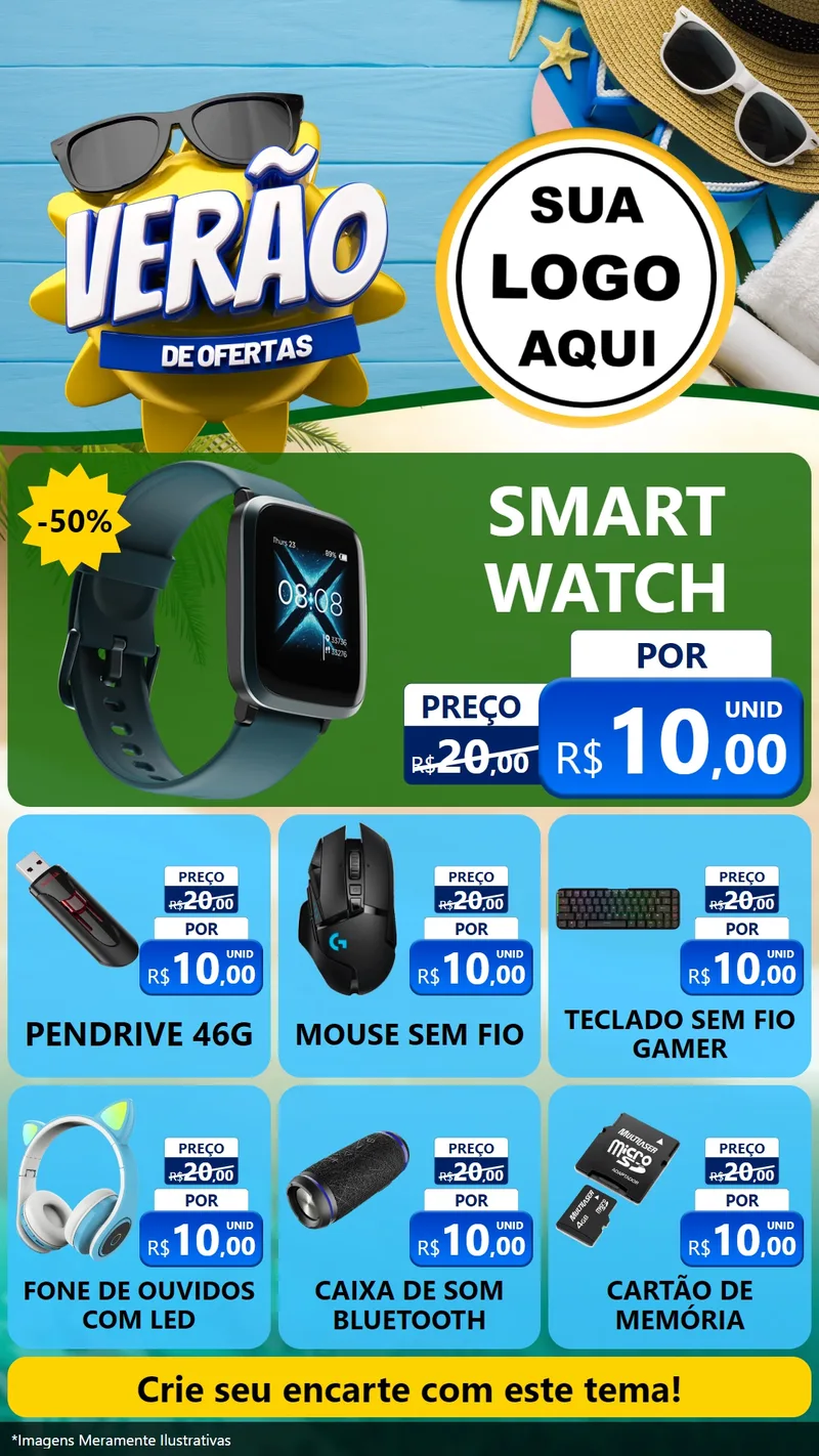 Modelo de Rede Social para Stories com o tema Verão de Ofertas para Informática