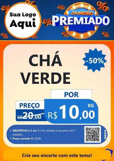 Modelo de Cartaz para Cartaz A4 Vertical com o tema Janeiro Premiado para Produtos Naturais
