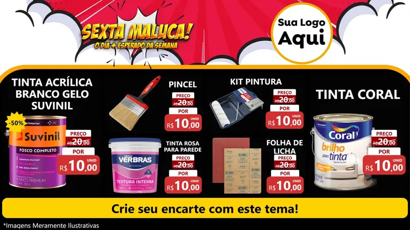 Modelo de TV para TV Horizontal com o tema Sexta Maluca! para Tintas e Ferramentas