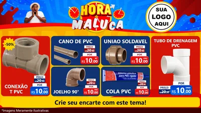 Modelo de TV para TV Horizontal com o tema Hora Maluca para Tubos e conexões