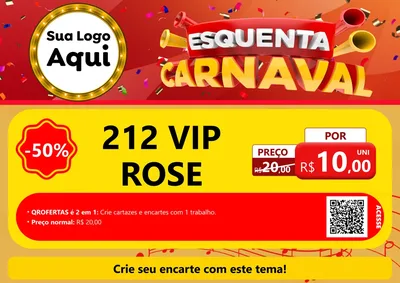Modelo de Cartaz para Cartaz A4 Horizontal com o tema Esquenta Carnaval para Perfumes
