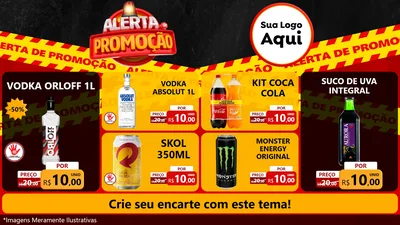Modelo de TV para TV Horizontal com o tema Alerta de Promoção para Distribuidora de bebidas
