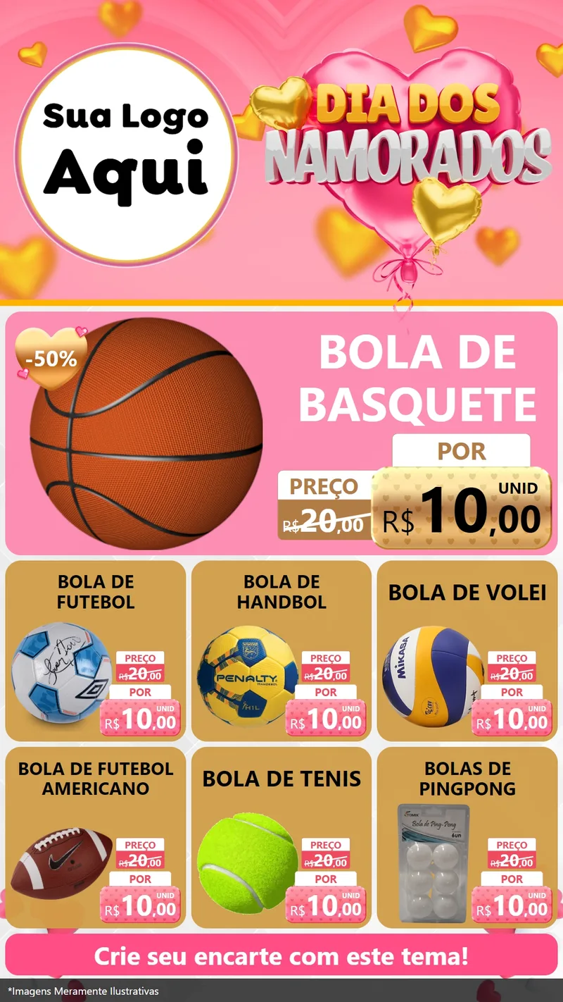 Modelo de Rede Social para Stories com o tema Dia dos Namorados para Artigos Esportivos