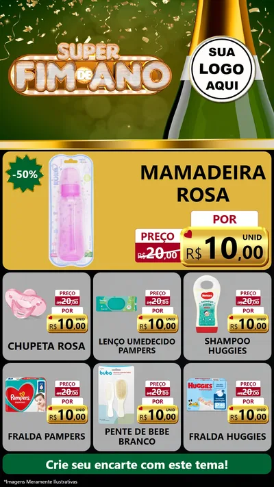 Modelo de Rede Social para Stories com o tema Super Fim de Ano para Bebês