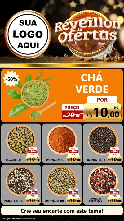Modelo de Rede Social para Stories com o tema Réveillon de Ofertas para Produtos Naturais