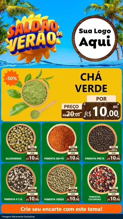Modelo de Rede Social para Stories com o tema Saldão de Verão para Produtos Naturais