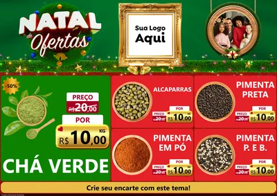 Modelo de Encarte para Encarte A4 Horizontal com o tema Natal de Ofertas para Produtos Naturais