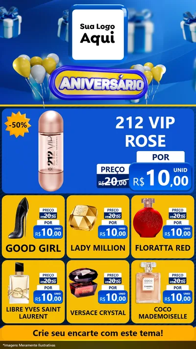 Modelo de Rede Social para Stories com o tema Aniversário para Perfumes