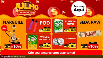 Modelo de TV para TV Horizontal com o tema Julho Ofertas Imbatíveis para Tabacaria
