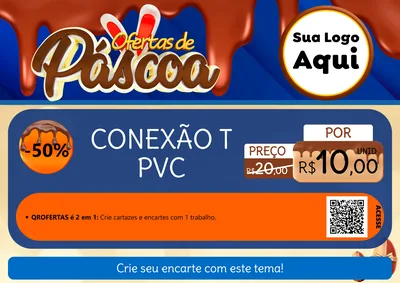 Modelo de Cartaz para Cartaz A4 Horizontal com o tema Ofertas de Páscoa para Tubos e conexões