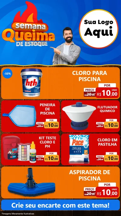Modelo de TV para TV Vertical com o tema Semana Queima de Estoque para Produtos para Piscina