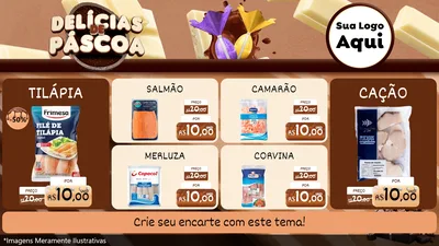 Modelo de TV para TV Horizontal com o tema Delícias de Páscoa para Peixaria