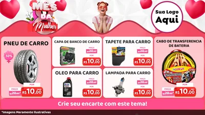 Modelo de TV para TV Horizontal com o tema Mês da Mulher para Auto peças
