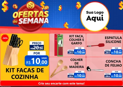 Modelo de Encarte para Encarte A4 Horizontal com o tema Ofertas Da Semana para Utilidades Domésticas