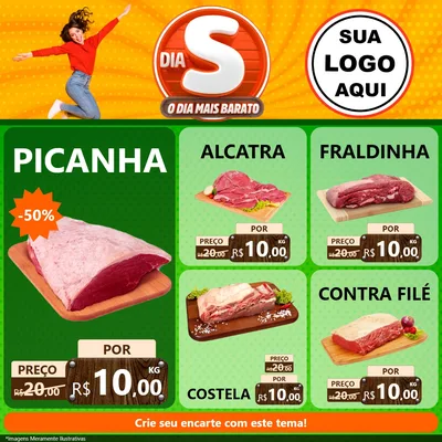 Modelo de Rede Social para Feed Facebook com o tema Dia S - O Dia Mais Barato para Açougue