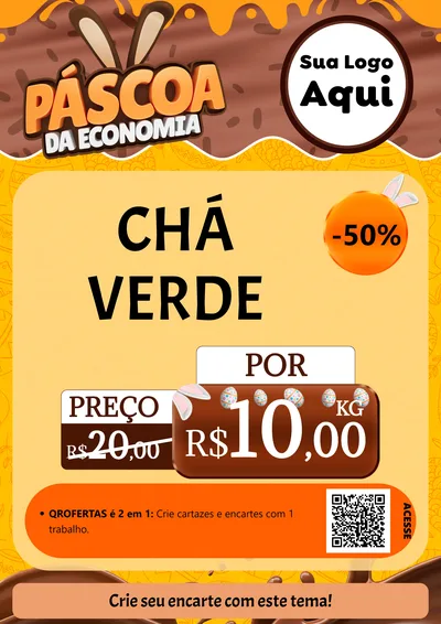 Modelo de Cartaz para Cartaz A4 Vertical com o tema Páscoa da Economia para Produtos Naturais