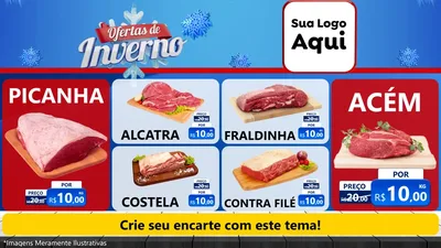 Modelo de TV para TV Horizontal com o tema Ofertas de Inverno para Açougue