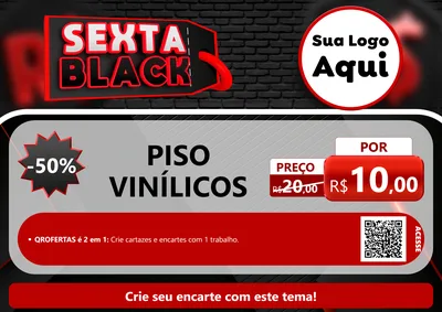 Modelo de Cartaz para Cartaz A4 Horizontal com o tema Sexta Black para Material para Construção