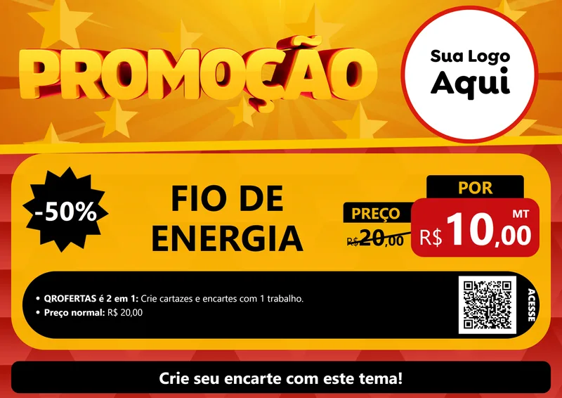 Modelo de Cartaz para Cartaz A4 Horizontal com o tema Promoção para Materiais Elétricos