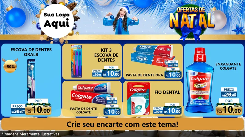 Modelo de TV para TV Horizontal com o tema Ofertas de Natal para Higiene Pessoal