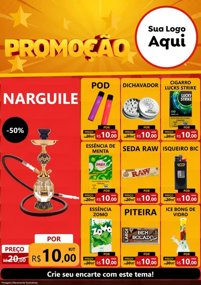 Modelo de Encarte para Encarte A4 Vertical com o tema Promoção para Tabacaria