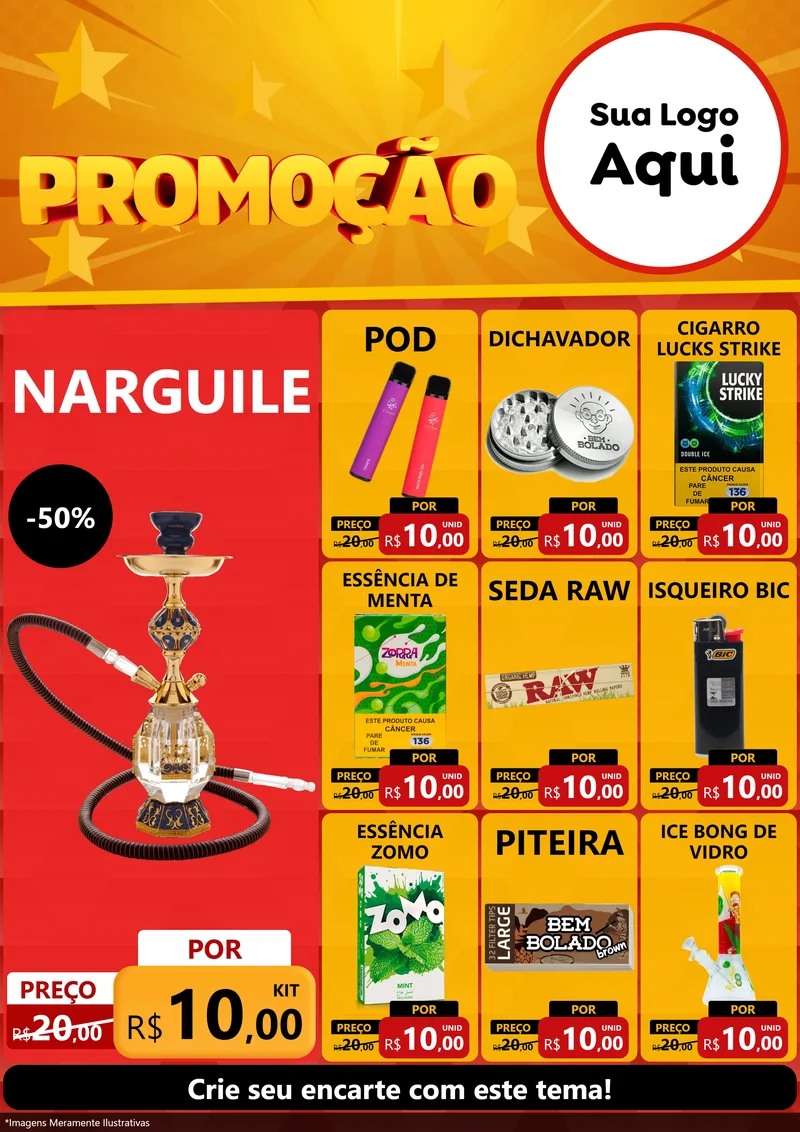 Modelo de Encarte para Encarte A4 Vertical com o tema Promoção para Tabacaria