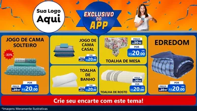 Modelo de TV para TV Horizontal com o tema Exclusivo do Aplicativo para Cama, Mesa e Banho