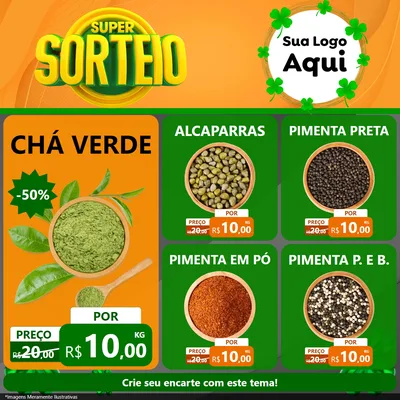 Modelo de Rede Social para Feed Facebook com o tema Super Sorteio para Produtos Naturais