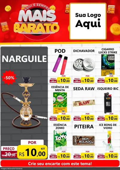 Modelo de Encarte para Encarte A4 Vertical com o tema Mais Barato para Tabacaria