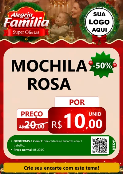 Modelo de Cartaz para Cartaz A4 Vertical com o tema Alegria Em Família - Super Ofertas para Papelaria