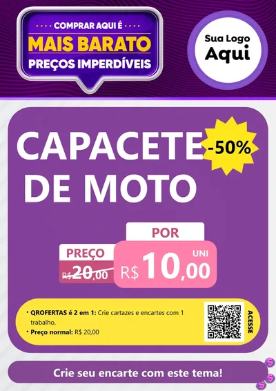 Modelo de Cartaz para Cartaz A4 Vertical com o tema Mais Barato para Moto peças