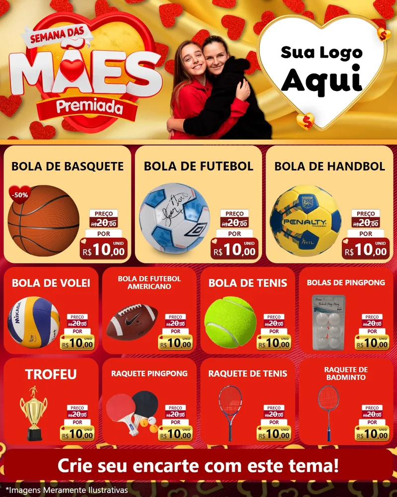 Modelo de Rede Social para Feed Instagram com o tema Semana das Mães Premiada para Artigos Esportivos