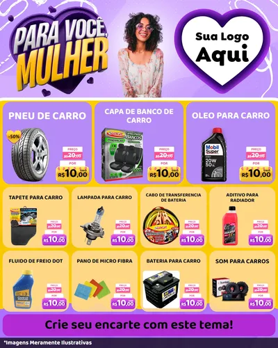 Modelo de Rede Social para Feed Instagram com o tema Para Você, Mulher para Auto peças