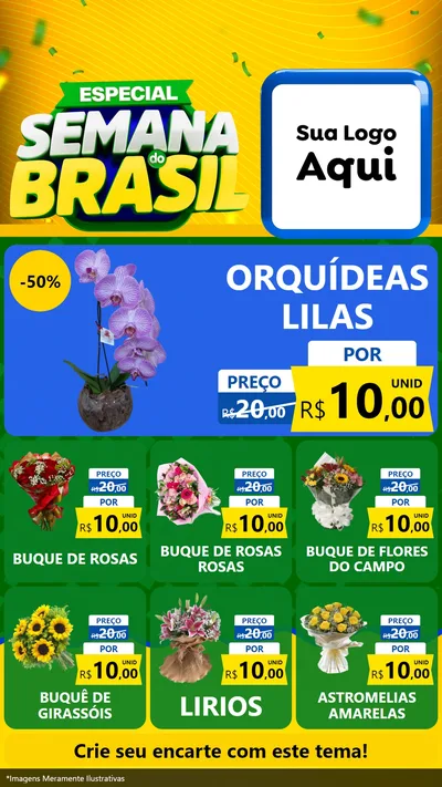 Modelo de Rede Social para Stories com o tema Especial Semana do Brasil para Floricultura e jardim