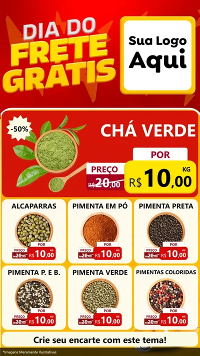 Modelo de Rede Social para Stories com o tema Dia do Frete Grátis para Produtos Naturais