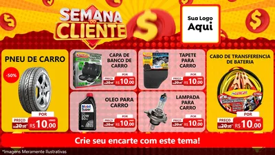Modelo de TV para TV Horizontal com o tema Semana do Cliente para Auto peças