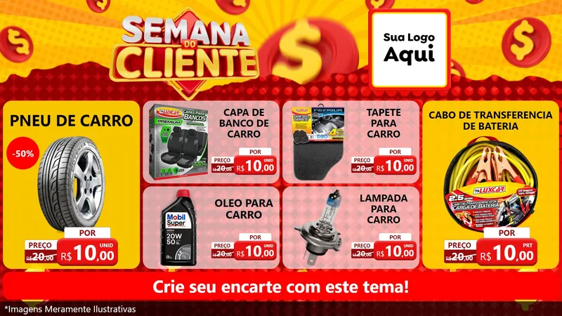 Modelo de TV para TV Horizontal com o tema Semana do Cliente para Auto peças