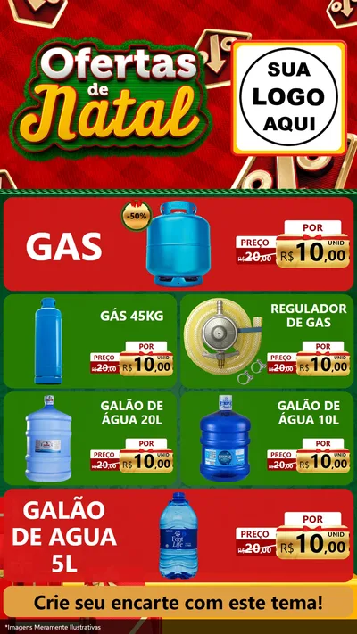 Modelo de TV para TV Vertical com o tema Ofertas de Natal para Água e gás