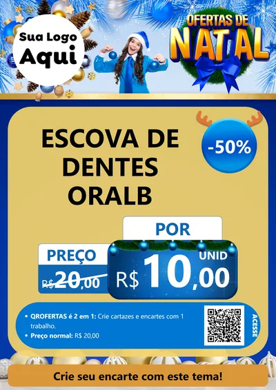 Modelo de Cartaz para Cartaz A4 Vertical com o tema Ofertas de Natal para Higiene Pessoal