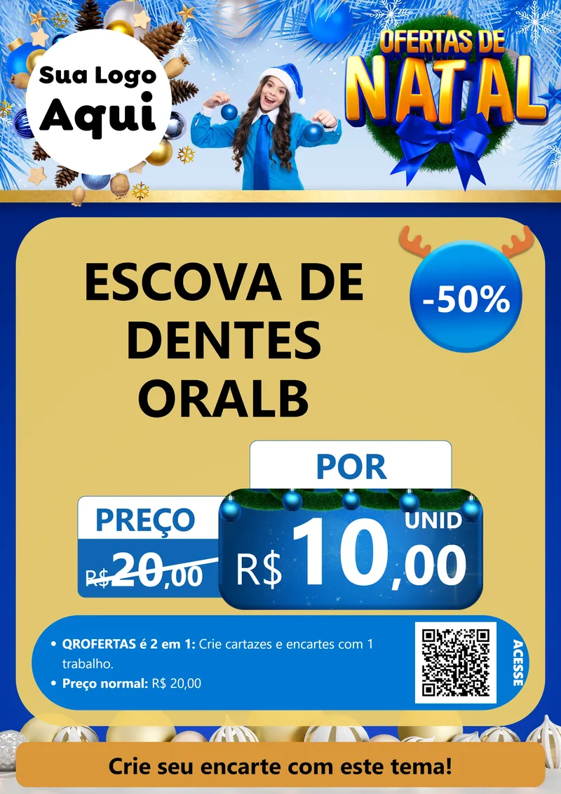 Modelo de Cartaz para Cartaz A4 Vertical com o tema Ofertas de Natal para Higiene Pessoal