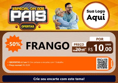 Modelo de Cartaz para Cartaz A4 Horizontal com o tema Especial Dia dos Pais para Assados