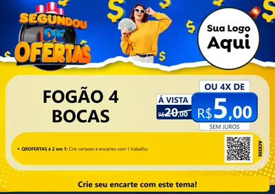 Modelo de Cartaz para Cartaz A4 Horizontal com o tema Segundou de Ofertas para Móveis e Eletro