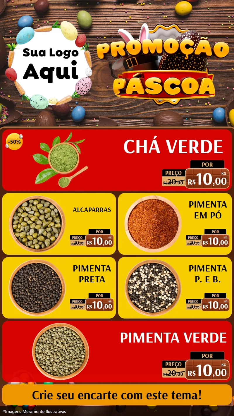 Modelo de TV para TV Vertical com o tema Promoção Páscoa para Produtos Naturais