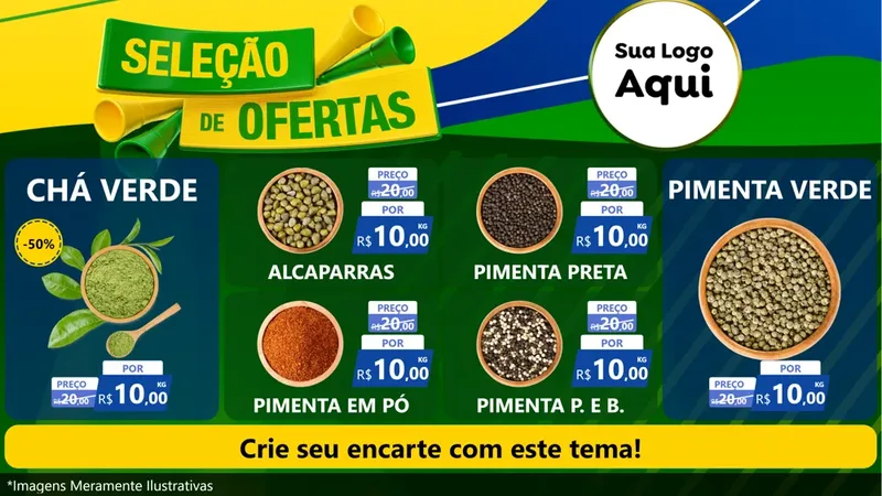 Modelo de TV para TV Horizontal com o tema Seleção de Ofertas - Copa para Produtos Naturais